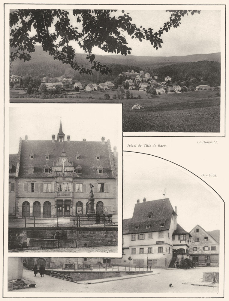 BAS-RHIN. Hôtel de Ville de Barry; Le Hohwald; Dambach 1929 old vintage print